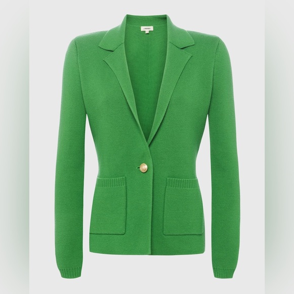 L’Agence Lacey Knit Blazer Bright Green Size Large Sweater Knit Jacket - Picture 3 of 11